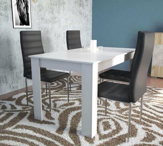 Tavolo da Pranzo Bianco Rettangolare 138x80x75cm