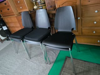 Lote 6 Sillas Negras Metal