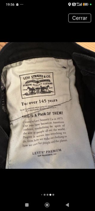 Pantalón Levis 512 Negro W33 L36