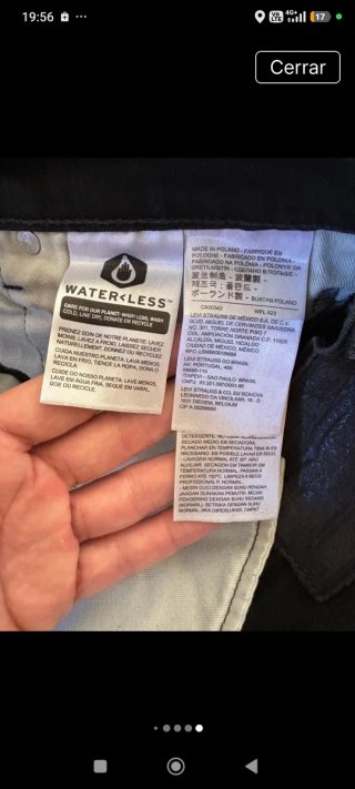Pantalón Levis 512 Negro W33 L36