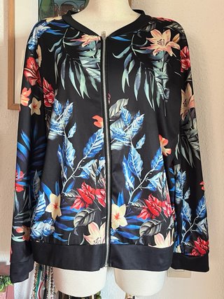 Chaqueta Bomber Estampado Floral Talla 46