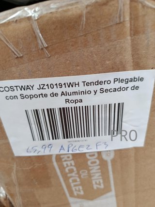 COSTWAY JZ10191WH Tendedero plegable con soportes de aluminio y secador de ropa