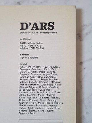 Rivista D'Ars n. 93 1980 Arte Contemporanea