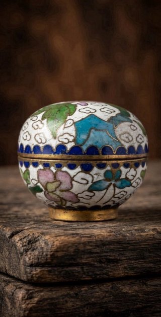 Dúo Excepcional: Joyero Cloisonné Qing/Pendientes
