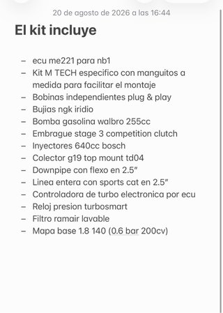M tech Turbo kit Mazda MX5 1.8 NA NB