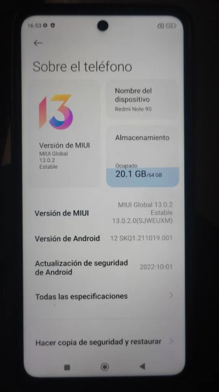Xiaomi Redmi Note 9S Negro