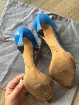 Zapatos Christian Dior Azul y Plateado