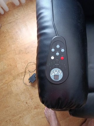Sillón Masaje Vibratorio Cuero Sintético Negro