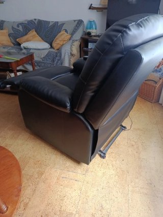 Sillón Masaje Vibratorio Cuero Sintético Negro