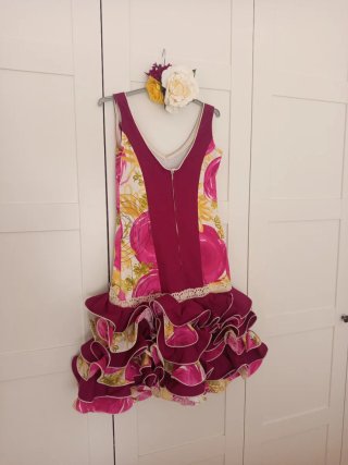 Vestido Flamenca Volantes Estampado Floral