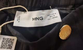 Pantalón MANGO Negro Ancho Botones Dorados