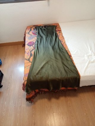 Vestido largo verde botella sin estrenar