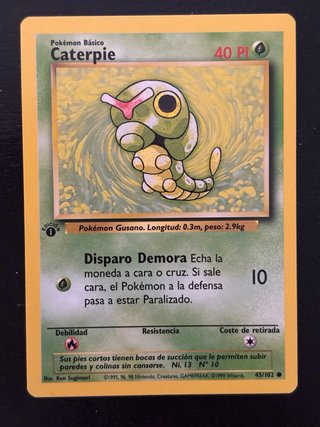 Lote 4 Cartas Pokémon: Sandshrew, Caterpie, Ponyta