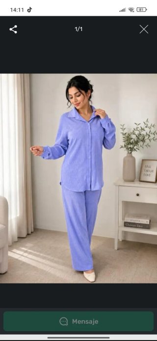 Conjunto pijama lila mujer