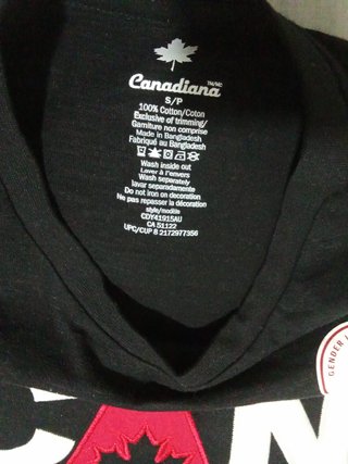 Camiseta Canadá Talla S Negra