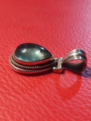 Colgante vintage plata y aguamarina