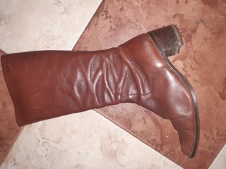Botas altas de piel Wonders marrones talla 37