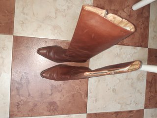Botas altas de piel Wonders marrones talla 37