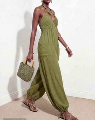 Mono verde con bolsillos XL