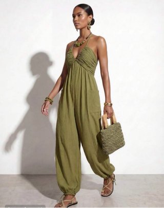 Mono verde con bolsillos XL
