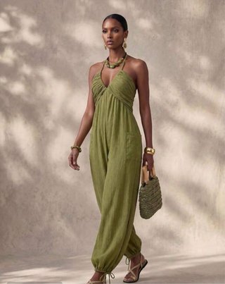 Mono verde con bolsillos XL
