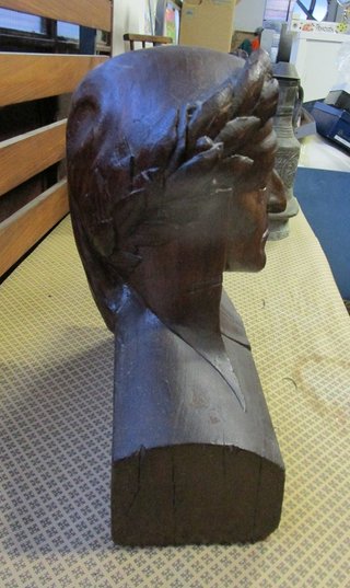 Busto Dante Alighieri in legno intagliato