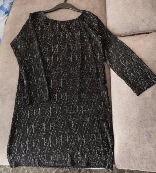 Vestido fiesta mujer negro plateado Talla XL