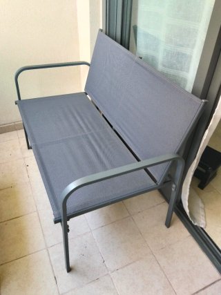 Conjunto Mesa, Sillón y sillas Exterior Gris