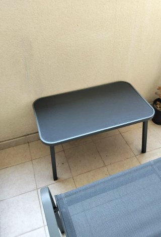 Conjunto Mesa, Sillón y sillas Exterior Gris