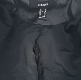Chaqueta Crop Cuero Sintético Flecos