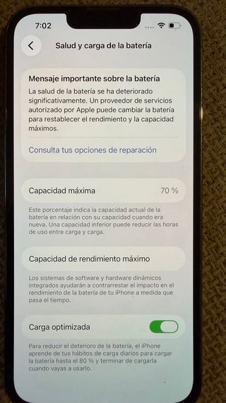 iPhone 13 Pro 128GB Gris Batería 70%