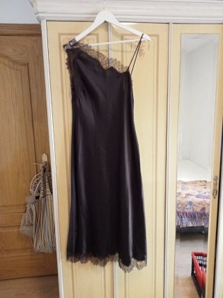 Vestido negro encaje boda comunión