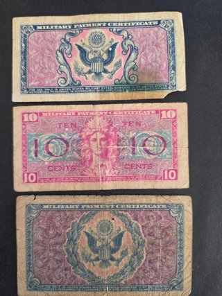 Certificados de Pago Militar Américanos.