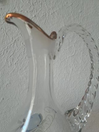 Juego de vino cristal pintado.