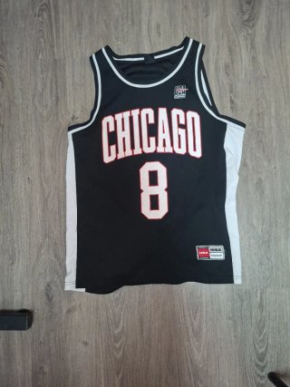 Camiseta Chicago Bulls 8 Negra Blanca