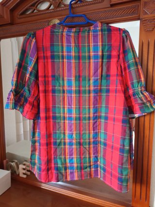 Blusa dibujo cuadros escoceses