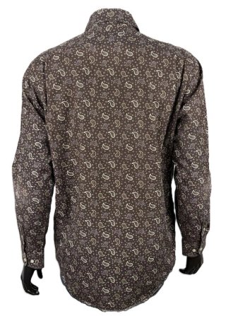 Camicia Lacoste Uomo L Cotone Marrone Paisley