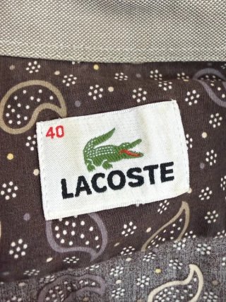 Camicia Lacoste Uomo L Cotone Marrone Paisley