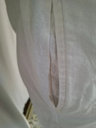 Pantalón capri blanco mujer de lino.