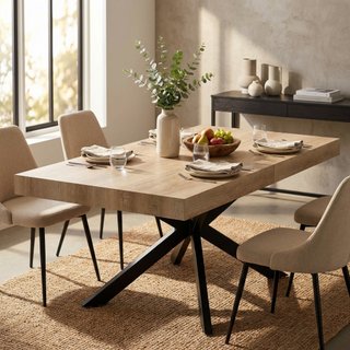 Tavolo Pranzo Allungabile 160/240cm Marrone chiaro