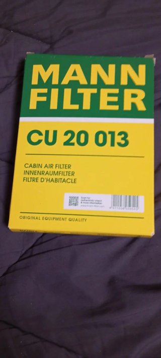 Filtro Mann CU 20 013 habitáculo Filtro de aire.