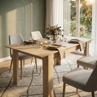 Tavolo Pranzo Allungabile 140/190cm Marrone Chiaro