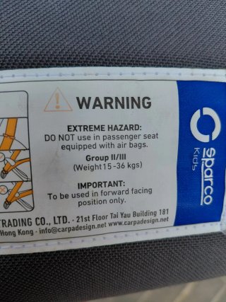 Alzador coche Sparco niños