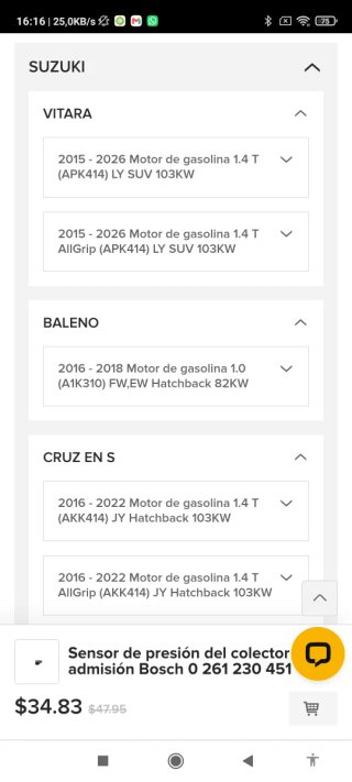 Sensor Presión Colector Bosch Suzuki Vitara APK414