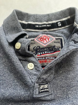 Superdry Polo Vintage Retro Talla S Gris Classic