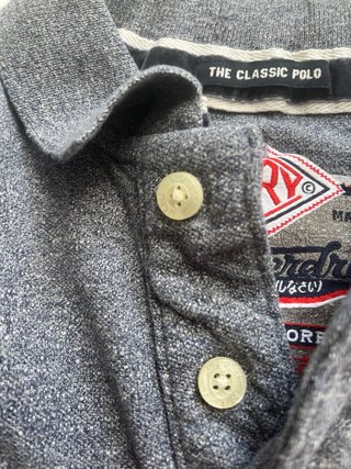 Superdry Polo Vintage Retro Talla S Gris Classic