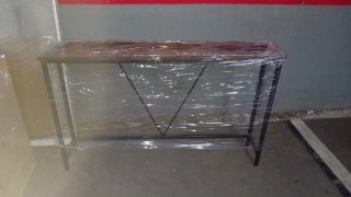 Mesita recibidor madera y metal