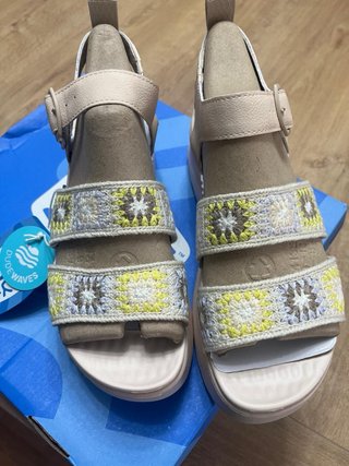Sandalias plataforma mujer crochet Hey Dude