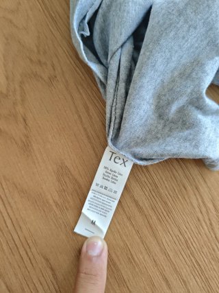 Camiseta Gris Basica Tex Talla M Algodon Medidas
