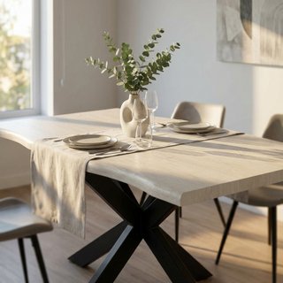 Tavolo da Pranzo 160x90cm Moderno Gambe Metallo